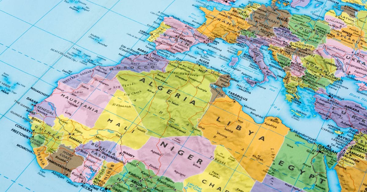 carte de l'Europe et de l'Afrique